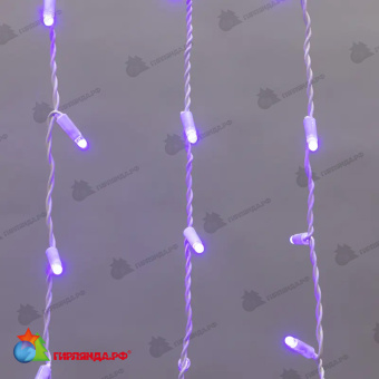 Гирлянда светодиодная Бахрома (Айсикл) 2,4х0,6м 88 Led Синий белый пвх IP65 эффект мерцания 230В 14-2107
