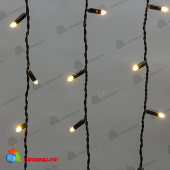 Гирлянда светодиодная Бахрома (Айсикл) 2,4х0,6м 88 Led Теплый Белый черный пвх IP65 постоянное свечение 230В 14-2112