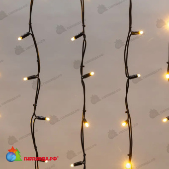 Гирлянда светодиодная Бахрома (Айсикл) 3,2х0,9м 120 Led Теплый Белый черный каучук 3,3мм IP67 постоянное свечение 230В 14-2144