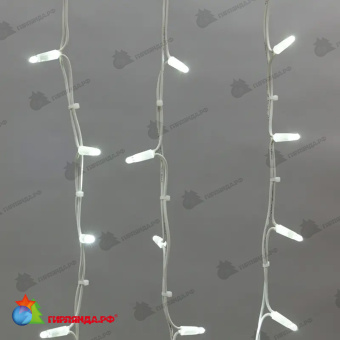 Гирлянда светодиодная Бахрома (Айсикл) 4х0,6м 128 Led Холодный Белый каучук 3,3 мм IP67 постоянное свечение 230В  14-2146