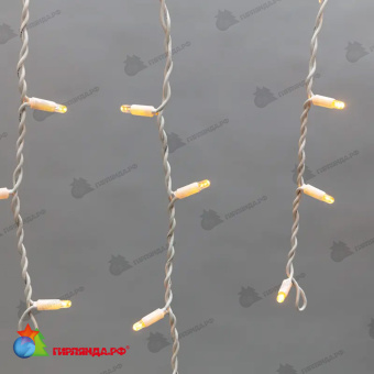 Гирлянда светодиодная Бахрома (Айсикл) 4х0,6м 128 Led Желтый белый каучук 2,3мм IP67 постоянное свечение 230В  14-2150