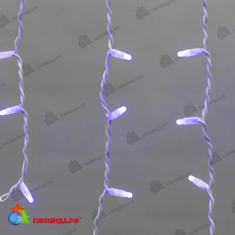 Гирлянда светодиодная Бахрома (Айсикл) 4х0,6м 128 Led Синий белый каучук 2,3мм IP67 постоянное свечение 230В  14-2153