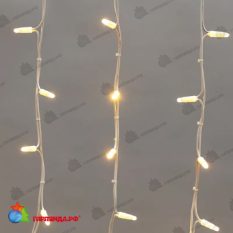 Гирлянда светодиодная Бахрома (Айсикл) 4х0,6м 128 Led Теплый Белый белый каучук 3,3мм IP67 постоянное свечение 230В  14-2157