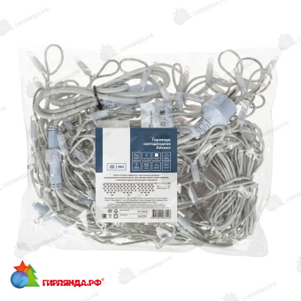 Гирлянда светодиодная Бахрома (Айсикл) 5,6x0,9м 240 Led Холодный Белый каучук 3,3мм IP67 эффект мерцания 230В  14-2171