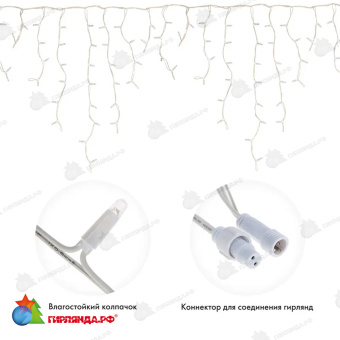 Гирлянда светодиодная Бахрома (Айсикл) 5,6x0,9м 240 Led Синий белый каучук 2,3мм IP67 эффект мерцания 230В  14-2177