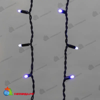 Гирлянда светодиодная Бахрома (Айсикл) 5,6x0,9м 240 Led Синий черный каучук 2,3мм IP67 эффект мерцания 230В 14-2178