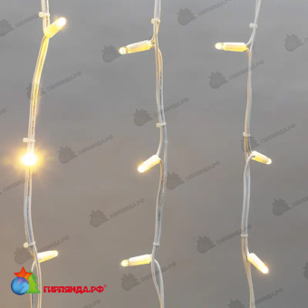 Гирлянда светодиодная Бахрома (Айсикл) 5,6x0,9м 240 Led Теплый Белый белый каучук 3,3мм IP67 постоянное свечение 230В  14-2180
