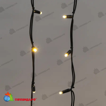 Гирлянда светодиодная Бахрома (Айсикл) 6х1,5м 480 Led Теплый Белый черный каучук 3,3мм IP67 постоянное свечение 230В 14-2186
