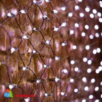Гирлянда светодиодная Сеть 2х0,7м 176 Led Холодный Белый черный пвх IP65 свечение с динамикой 230В контроллер в комплекте 14-2187