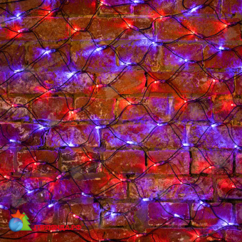 Гирлянда светодиодная Сеть 2х0,7м 176 Led Красный/Синий черный пвх IP65 свечение с динамикой 230В контроллер в комплекте 14-2189