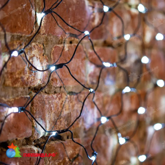Гирлянда светодиодная Сеть 1х1,5м 160 Led Холодный Белый черный пвх IP65 свечение с динамикой 230В блок в комплекте 14-2199