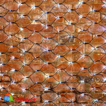 Гирлянда светодиодная Сеть 1х1,5м 160 Led Холодный Белый черный пвх IP65 свечение с динамикой 230В блок в комплекте 14-2199