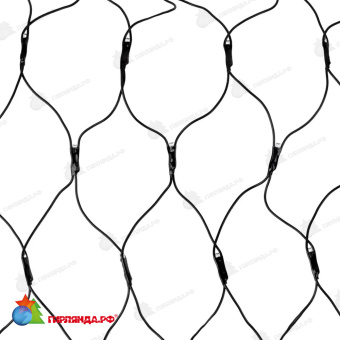 Гирлянда светодиодная Сеть 1х1,5м 160 Led Теплый Белый черный пвх IP65 свечение с динамикой 230В блок в комплекте 14-2201