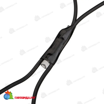 Гирлянда светодиодная Сеть 1х1,5м 160 Led Теплый Белый черный пвх IP65 свечение с динамикой 230В блок в комплекте 14-2201