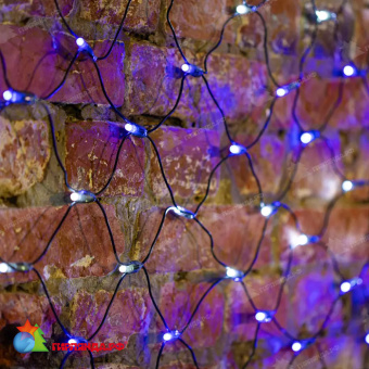Гирлянда светодиодная Сеть 2,5х2,5м 432 Led Холодный Белый/Синий черный пвх IP65 постоянное свечение 230В блок в комплекте 14-2209