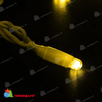 Гирлянда светодиодная Нить 10м 100 Led Жёлтый белый пвх IP65 постоянное свечение 24В 14-2283