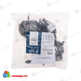 Гирлянда светодиодная Нить 12м 120 Led Мультиколорколор черный каучук IP67 постоянное свечение 230В соединяется 14-2292