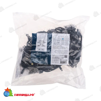 Гирлянда светодиодная Нить 20м 200 Led Синий черный каучук IP67 постоянное свечение 230В соединяется 14-2310