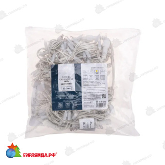 Гирлянда светодиодная Нить 20м 200 Led Теплый Белый белый каучук IP67 постоянное свечение 230В соединяется  14-2312