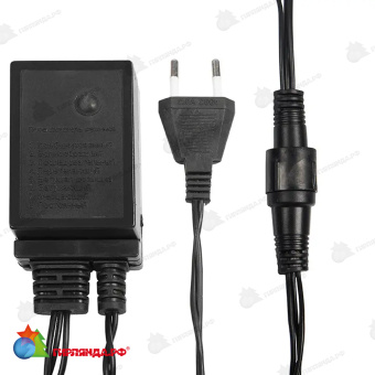 Гирлянда Нить управляемая 10м 100 Led Желтый черный пвх IP65 свечение с динамикой 230В контроллер в комплекте 14-2341