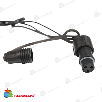 Гирлянда Нить управляемая 10м 100 Led Желтый черный пвх IP65 свечение с динамикой 230В контроллер в комплекте 14-2341