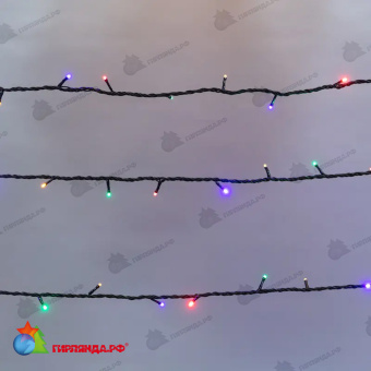 Гирлянда Нить управляемая 10м 100 Led Мультиколорколор (RGYB) черный пвх IP65 свечение с динамикой 230В 14-2345