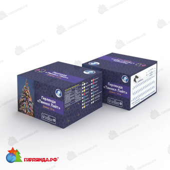 Гирлянда Нить управляемая 20м 200 Led Холодный Белый черный пвх IP65 свечение с динамикой 230В 14-2351