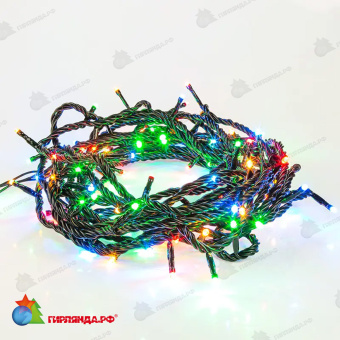 Гирлянда Нить управляемая 20м 200 Led Мультиколорколор (RGYB) черный пвх IP65 свечение с динамикой 230В 14-2352