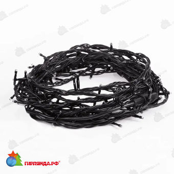 Гирлянда Нить управляемая 20м 200 Led Мультиколорколор (RGYB) черный пвх IP65 свечение с динамикой 230В 14-2352