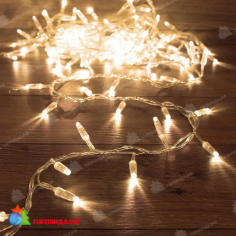Гирлянда светодиодная Кластер 10м 200 Led Теплый Белый прозрачный пвх IP65 постоянное свечение 230В 14-2357