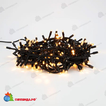 Гирлянда светодиодная Кластер 10м 200 Led Теплый Белый черный каучук IP67 постоянное свечение 230В 14-2361
