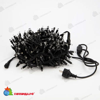 Гирлянда светодиодная Кластер 10м 400 Led Холодный Белый черный каучук IP67 постоянное свечение 230В 14-2362
