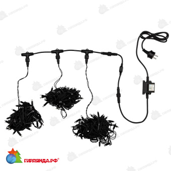 Гирлянда Led ClipLight 24V, 3 нити по 10 метров, цвет диодов Синий 14-2368