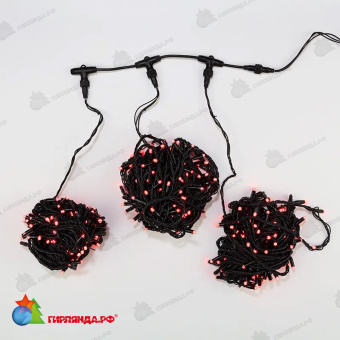 Гирлянда Led ClipLight 24V, 3 нити по 20 м, свечение с динамикой, цвет диодов Красный 14-2372