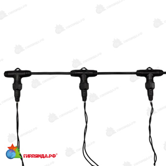 Гирлянда Led ClipLight 24V, 3 нити по 20 м, свечение с динамикой, цвет диодов Синий 14-2374