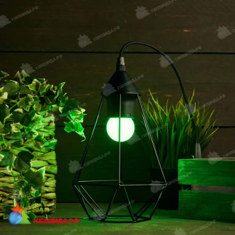Лампа светодиодная, диаметр 45мм, E27, 5 Led, 2Вт, Зеленый, 230В 14-2440