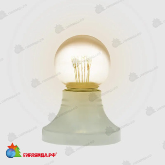 Ретро-лампа светодиодная диаметр 45мм, E27, 6 Led, 2Вт, Теплый Белый, прозрачная колба, 230В 14-2444