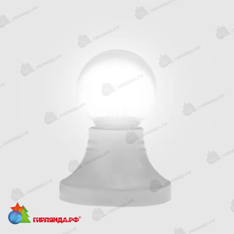 Ретро-лампа светодиодная, диаметр 45мм, E27, 6 Led, 2Вт, Холодный Белый, прозрачная колба, 230В 14-2445