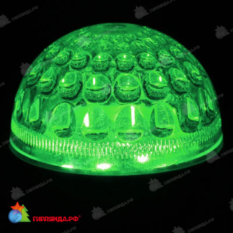 Лампа светодиодная, диаметр 50мм, Е27, 10 Led, 1Вт, Зеленый, прозрачная колба, 24В, постоянное напряжение 14-2459