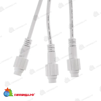 Разветвитель-Y (шнур) для уличных гирлянд (1 вход, 3 выхода) белый пвх 14-2552