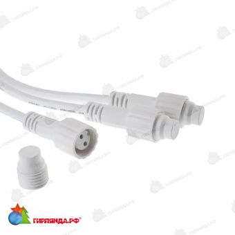Разветвитель-Y (шнур) для уличных гирлянд (1 вход, 3 выхода) белый пвх 14-2552