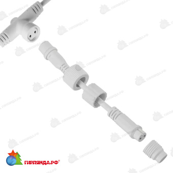 Разветвитель-шина для уличных гирлянд (1 вход, 20 выходов) расстояние 10см, белый пвх 14-2554