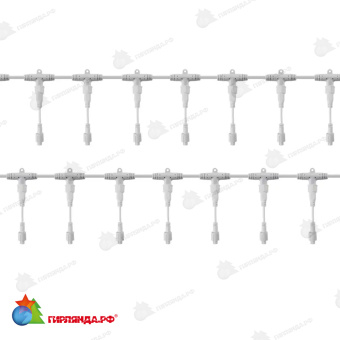 Разветвитель-шина для уличных гирлянд (1 вход, 20 выходов) расстояние 10см, белый пвх 14-2554