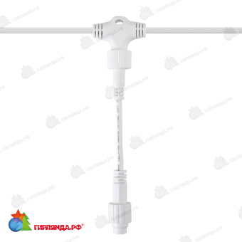 Разветвитель-шина для уличных гирлянд (1 вход, 5 выходов) расстояние 100см, белый пвх 14-2555