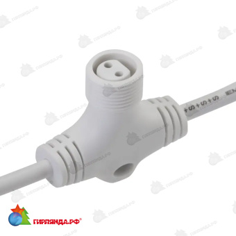 Разветвитель-шина для уличных гирлянд (1 вход, 5 выходов) расстояние 100см, белый пвх 14-2555