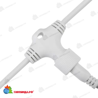Разветвитель-шина для уличных гирлянд (1 вход, 5 выходов) расстояние 100см, белый пвх 14-2555