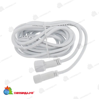 Удлинитель (шнур) для подключения уличных гирлянд 1м белый пвх 14-2558