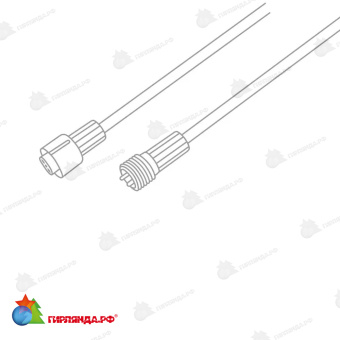 Удлинитель (шнур) для подключения уличных гирлянд 1м белый пвх 14-2558