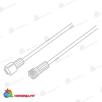 Удлинитель (шнур) для подключения уличных гирлянд 3м белый пвх 14-2559