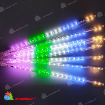 Комплект "Тающие сосульки" 8шт. 8x0.5м, 12V, Мульти, прозрачный провод (ПВХ). 13-2104